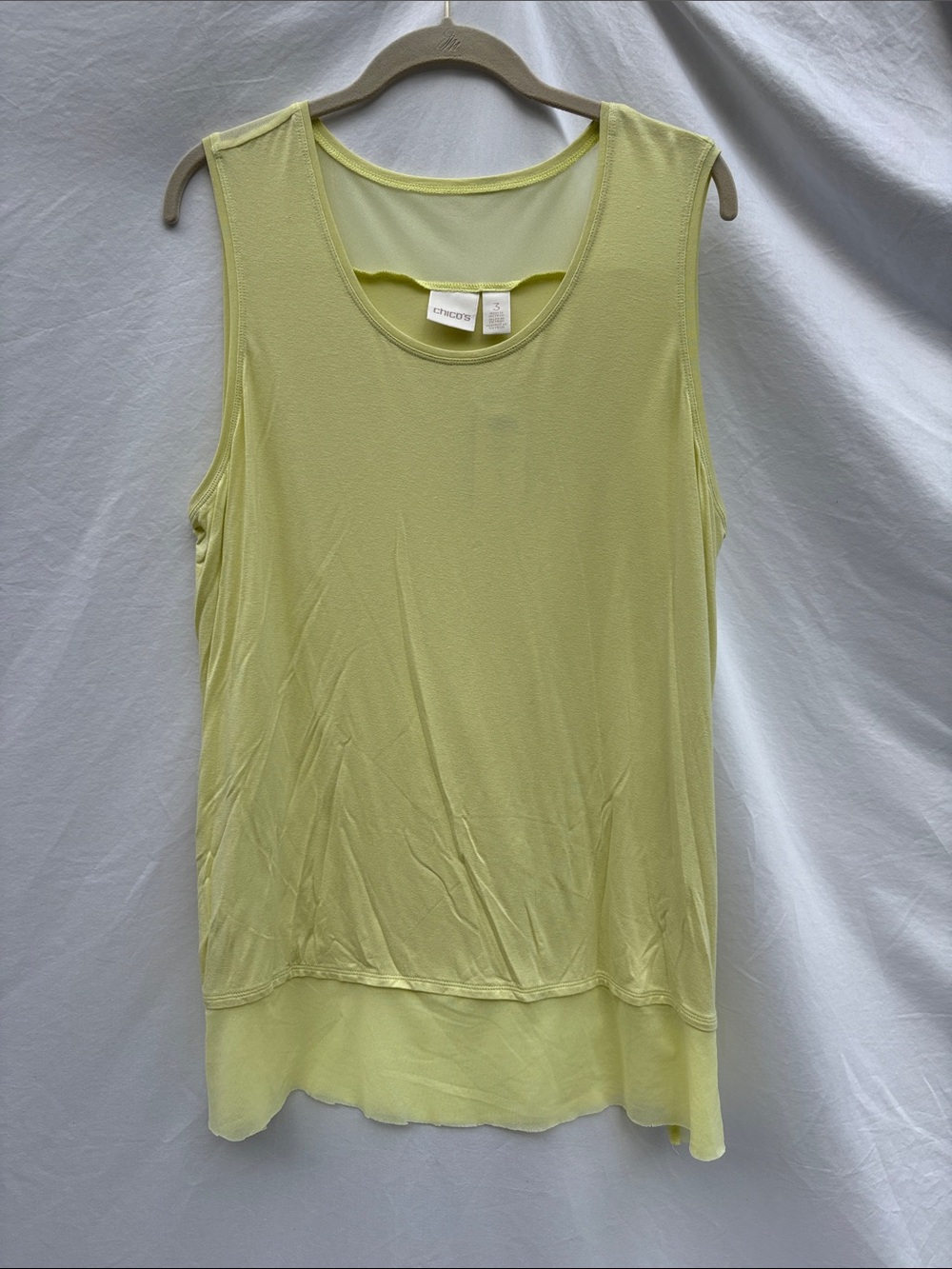Chico's Citron Yellow Sleeveless Tank Top